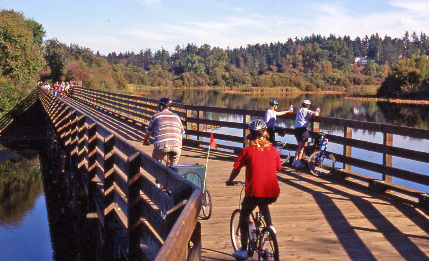 Cyclists At A Lake In Victoria, Healthy Living + Travel
